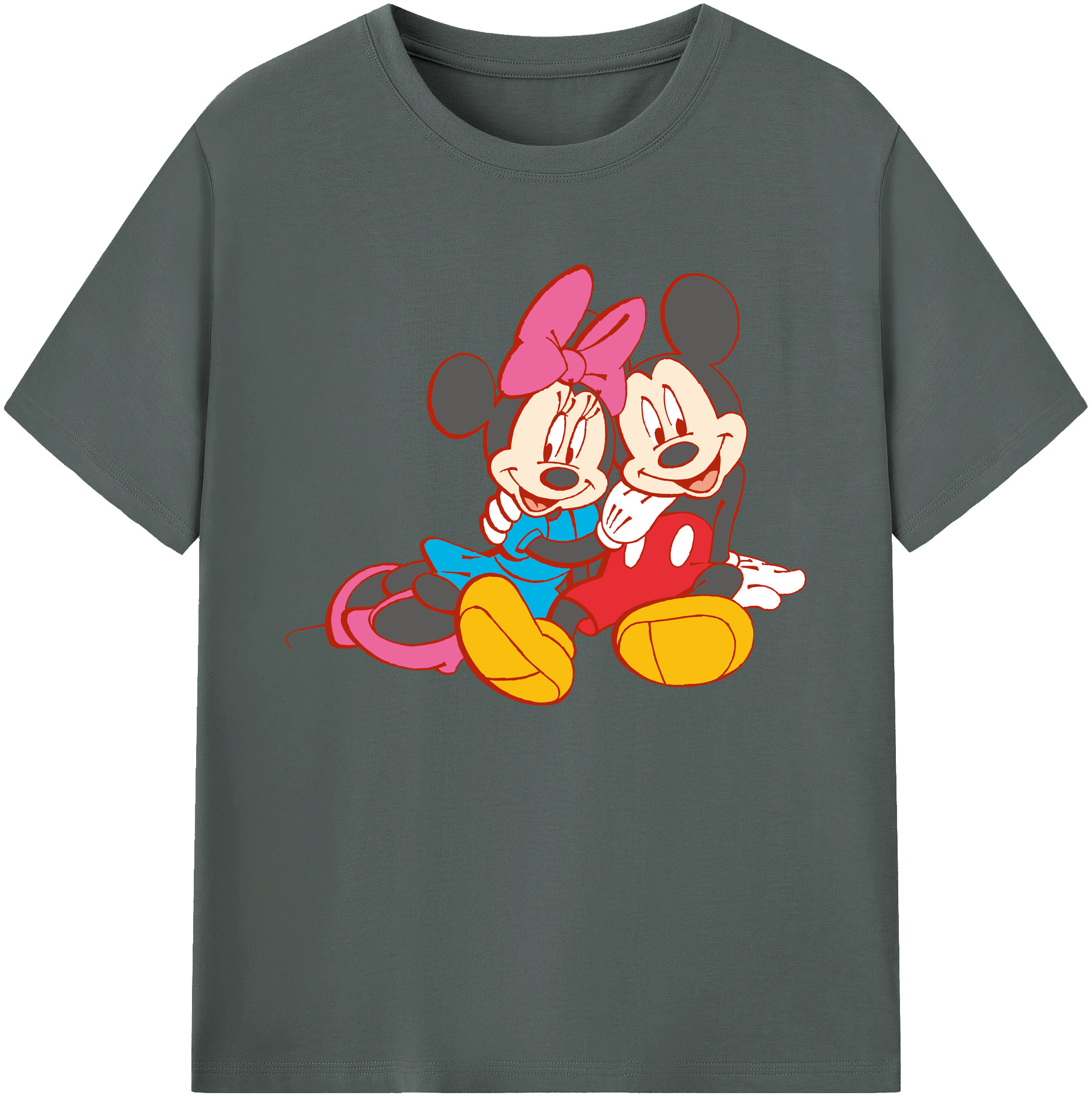 ミッキーマウス Mickey Mouse 綿100％ メンズ半袖Tシャツ｜肌触りやわらか＆通気性